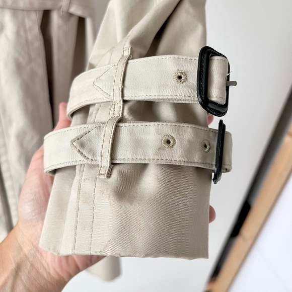 BURBERRY | Double Breasted Trench Coat Beige Cream MidLength Heritage UK 6 US 4 - Picture 8 of 16